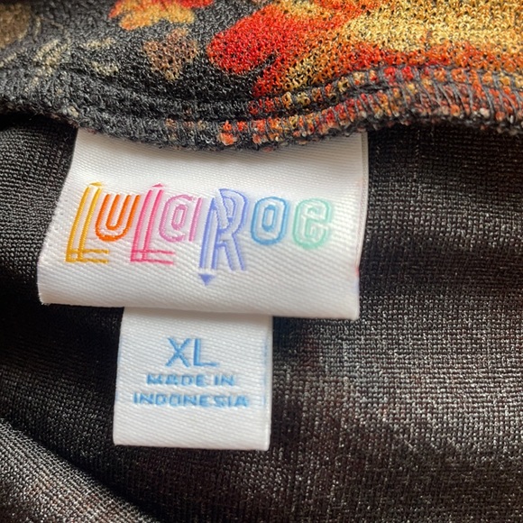 LulaRoe Cassie pencil skirt. Orange rose pattern. Size XL. New with Tags. - Picture 3 of 7